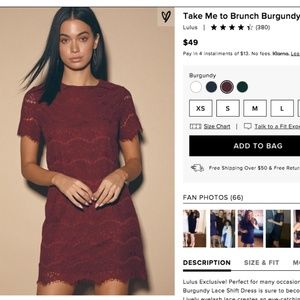 LuLus "Take Me to Brunch" Burgundy Dress